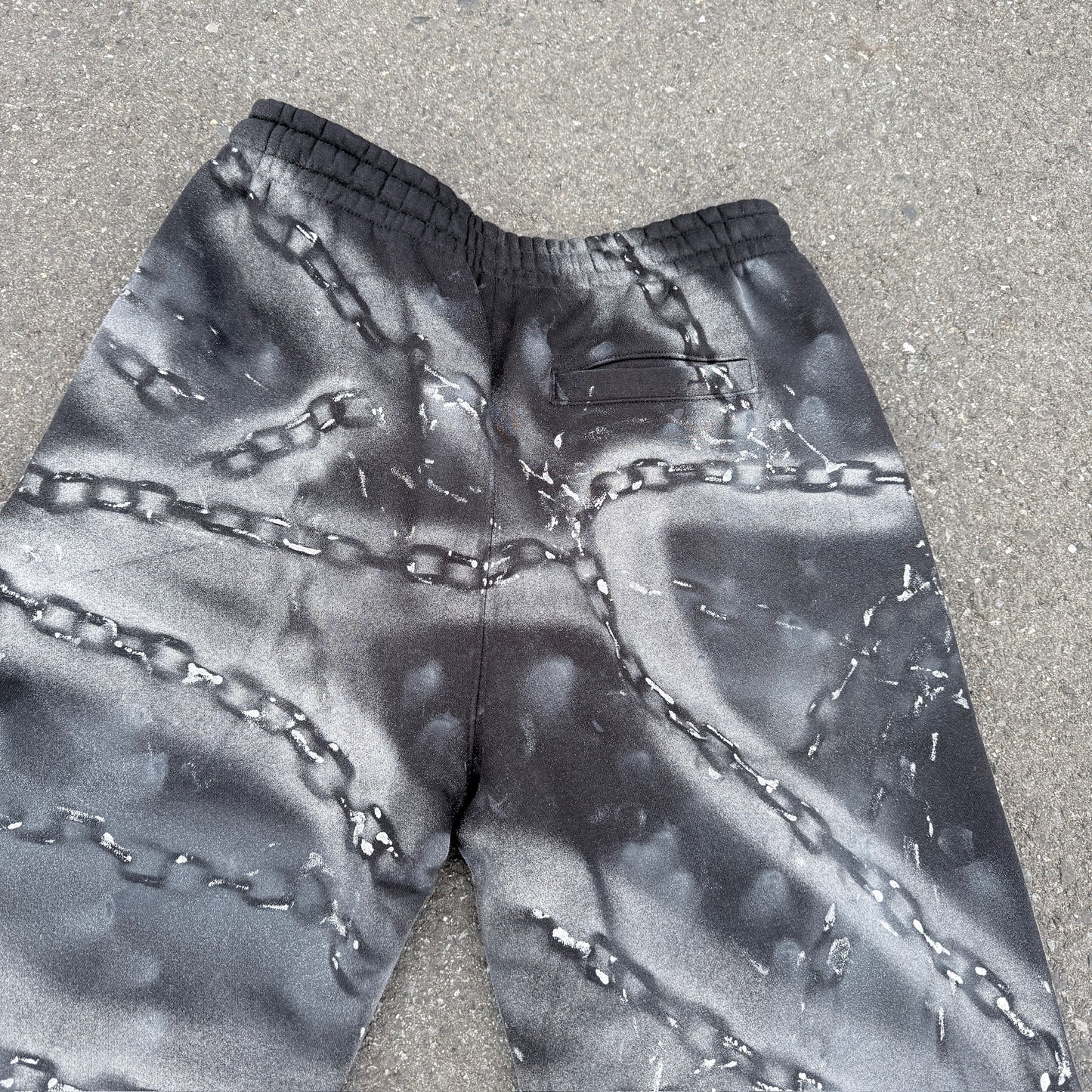 chain art iron cross put on studs pants