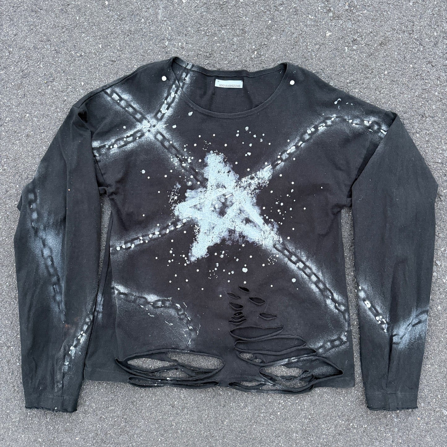 chain art long T shirt  star